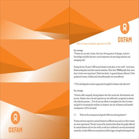 Role of Women and Gender Approaches in DRR