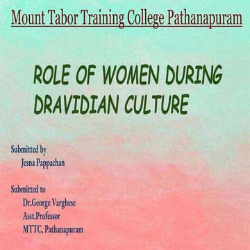 Role of women during dravidian culture