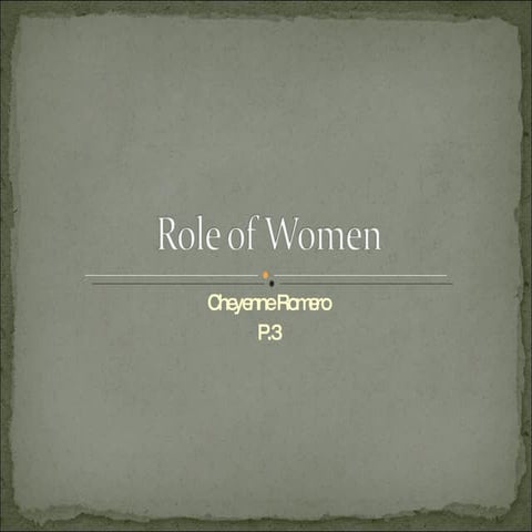 Role Of Women In Renaissance | PPT