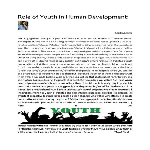 Role of youth in human development | DOCX
