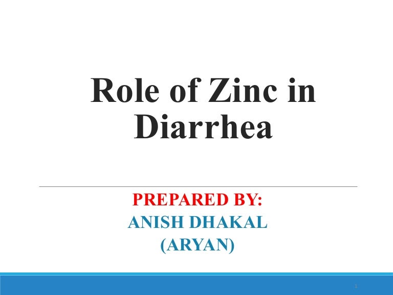 Role of Zinc in Diarrhea