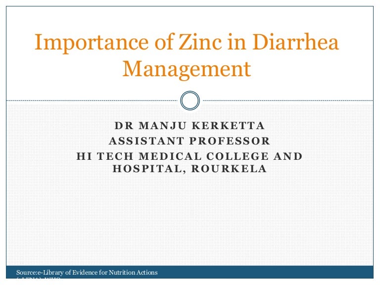 Role of zinc in diarrhea mm
