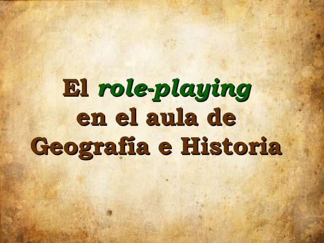 Role playing aula de geografía e historia
