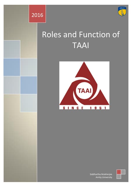 NOTES ON TAAI ,TAFI AND IATO | PPTX