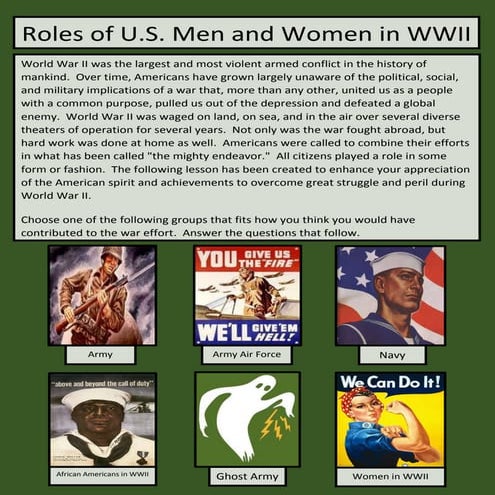 Roles in wwii