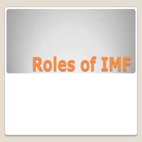 Roles of IMF | PPTX