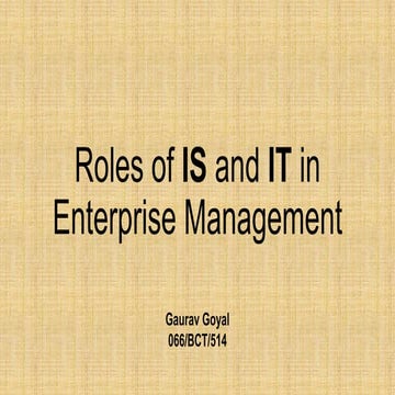 Roles of is and it in enterprise management