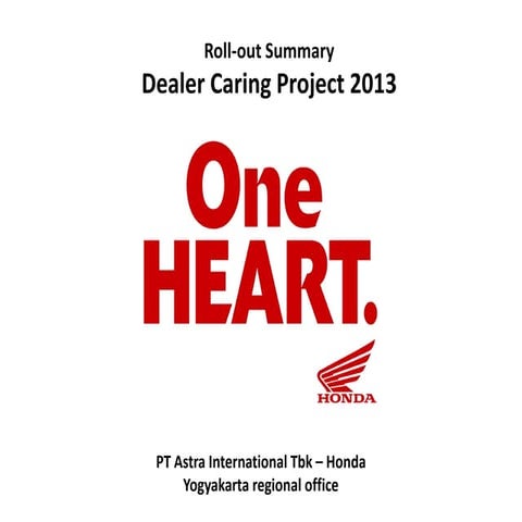 Roll out summary dealer caring project 2013