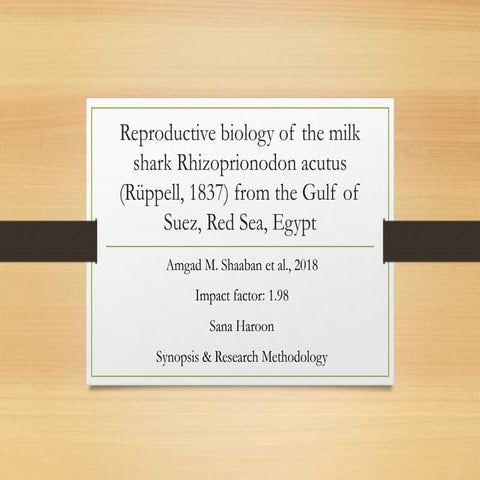 Reproductive biology of the milk shark Rhizoprionodon acutus (Rüppell, 1837) by @Sana_Haroon