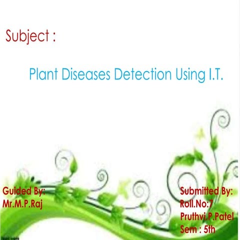 Plant Disease Detection Using I.T.
