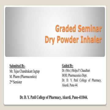 Dry Powder Inhaler ppt.