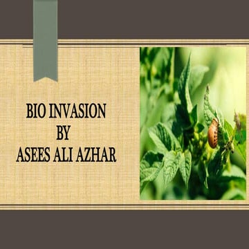 BIOINVASION INVASIVE SPECIES, NATIVE SPECIES, EXOTIC SPECIES