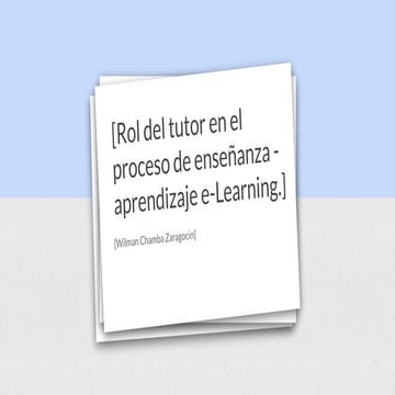 Rol del tutor e learning | PPTX