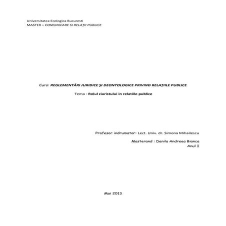 Rolul ziaristului in relatiile publice