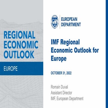 Romain Duval. IMF Regional Economic Outlook for Europe