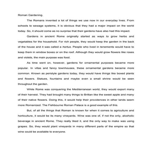 Roman Gardening