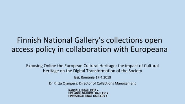 The Europeana meeting under the Romanian Presidency, Exposing Online the Euro...