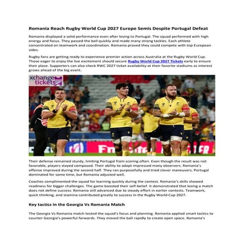 Romania's Journey to Rugby World Cup 2027 Europe Semis: Key Matches and ...