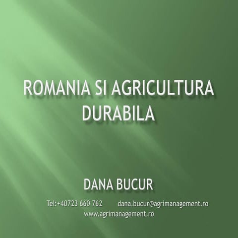 Romania si agricultura durabila