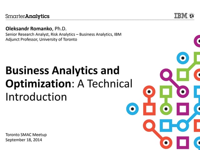 Business Analytics and Optimization Introduction | PDF