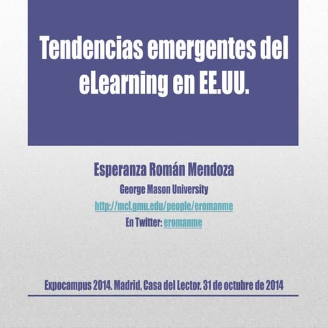 Tendencias Emergentes del eLearning en EE.UU. 2014