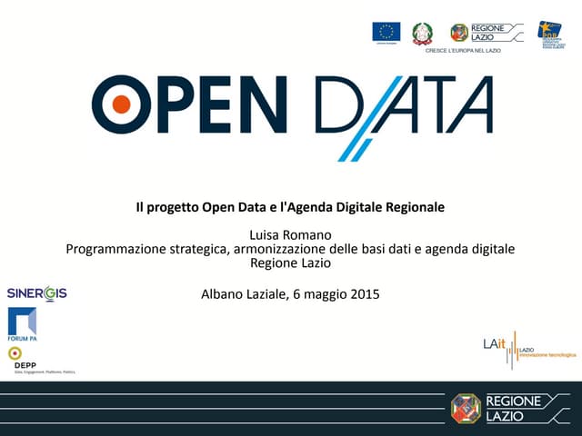 Il progetto Open Data e l'Agenda Digitale regionale