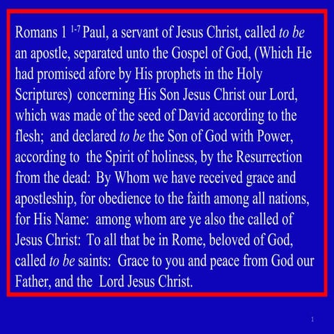 Romans 1b  Thank God for one another