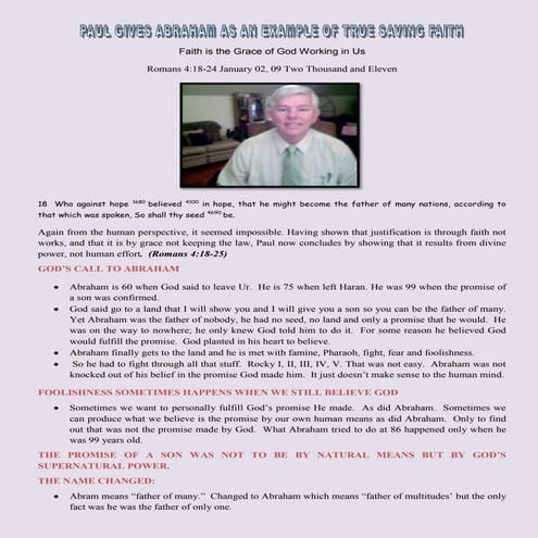 Romans 4 18 to 24 outline 01 02 2011