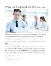 Real Estate Developers Best Traits