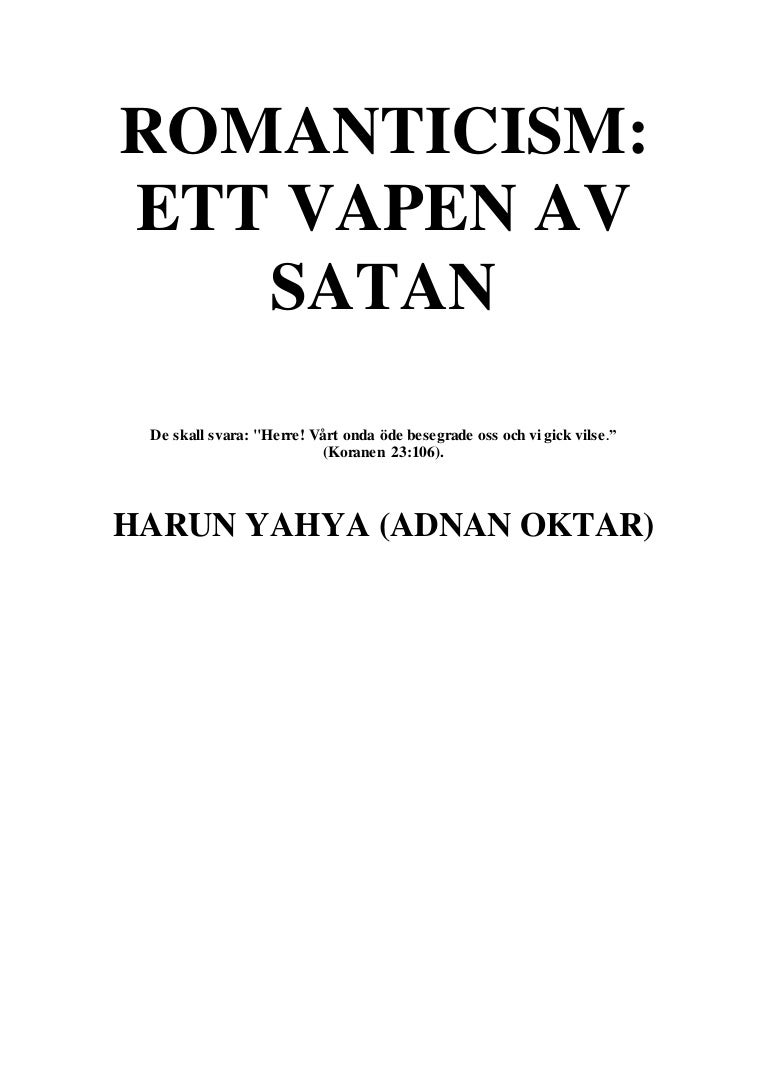 Romanticism. ett vapen av satan. swedish (svenska) docx