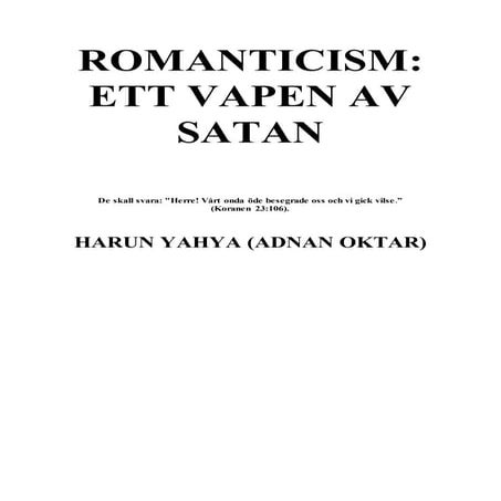 Romanticism. ett vapen av satan. swedish (svenska) docx