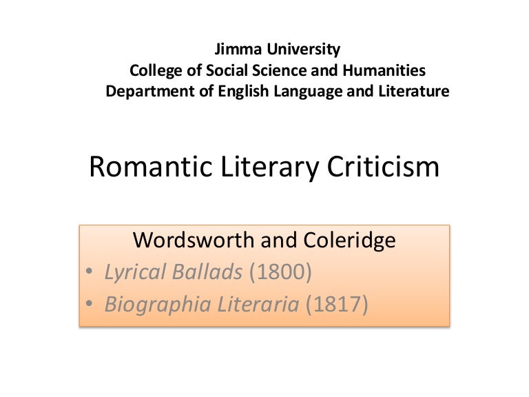 Romantic Literary Criticism - 