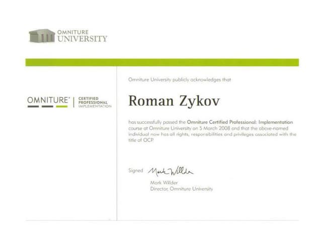 Roman zykovcertificates