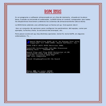 Memoria rom bios | DOCX