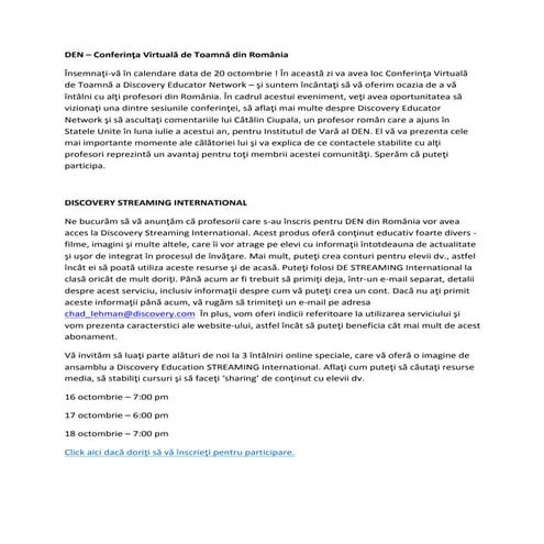 Romanian DEN Newsletter #4 (Romanian)