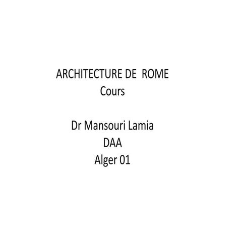 Rome 2.pptx.pdf architecture student daa | PDF