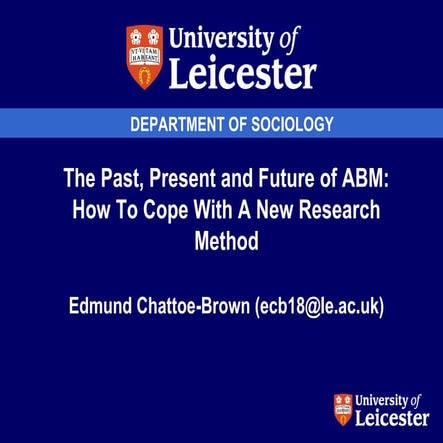 The Past, Present and Future of ABM: How To Cope With A New Research Method 