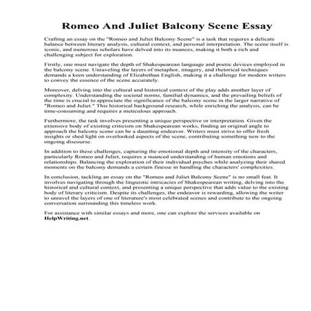 Romeo And Juliet Balcony Scene Essay.pdf