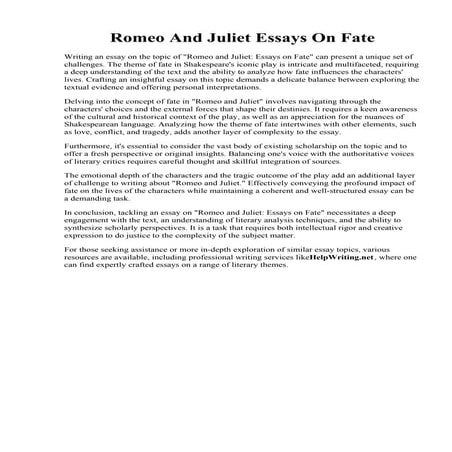 Romeo And Juliet Essays On Fate.pdf