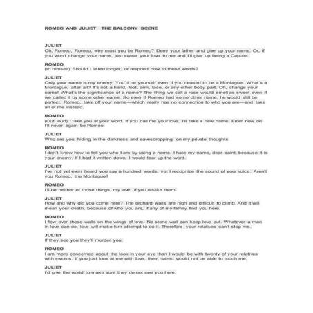 Romeo and juliet   the balcony scene