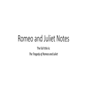 Romeo&amp;juliet notes