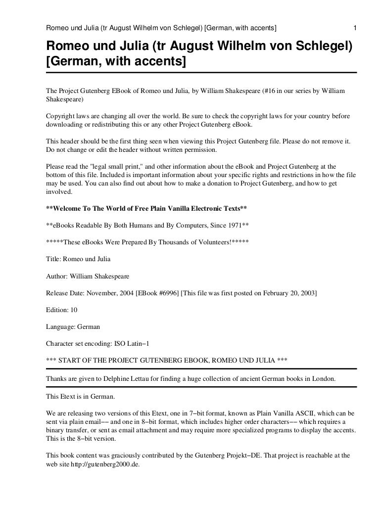 Zusammenfassung Romeo Und Julia Akt 1 Romeo und julia