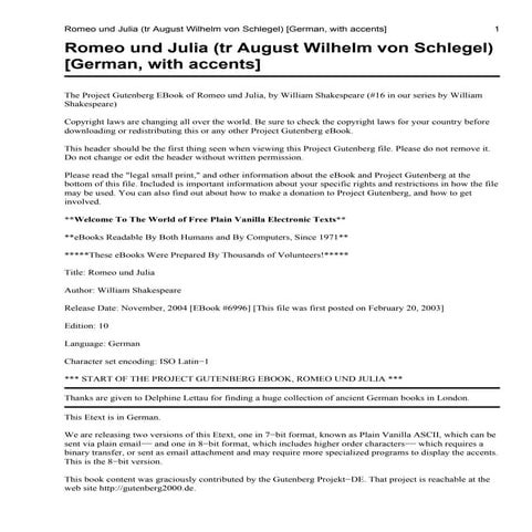 Kurzfassung Von Romeo Und Julia Romeo und julia | PDF | Kostenloser Download