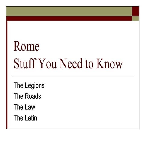 Rome stuff you should know