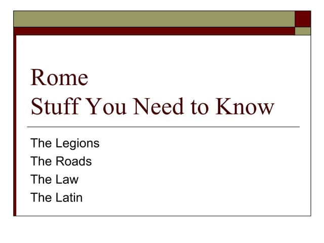 Rome stuff you should know