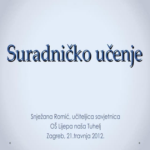 Snježana Romić - Suradničko učenje