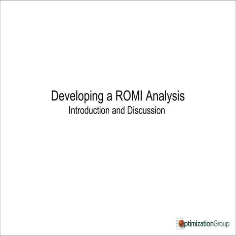 Marketing return On Investment Modelinig