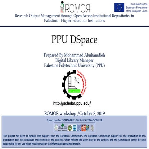 PPU DSpace - ROMOR Workshop