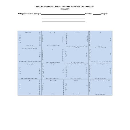 Rompecabezas algebra