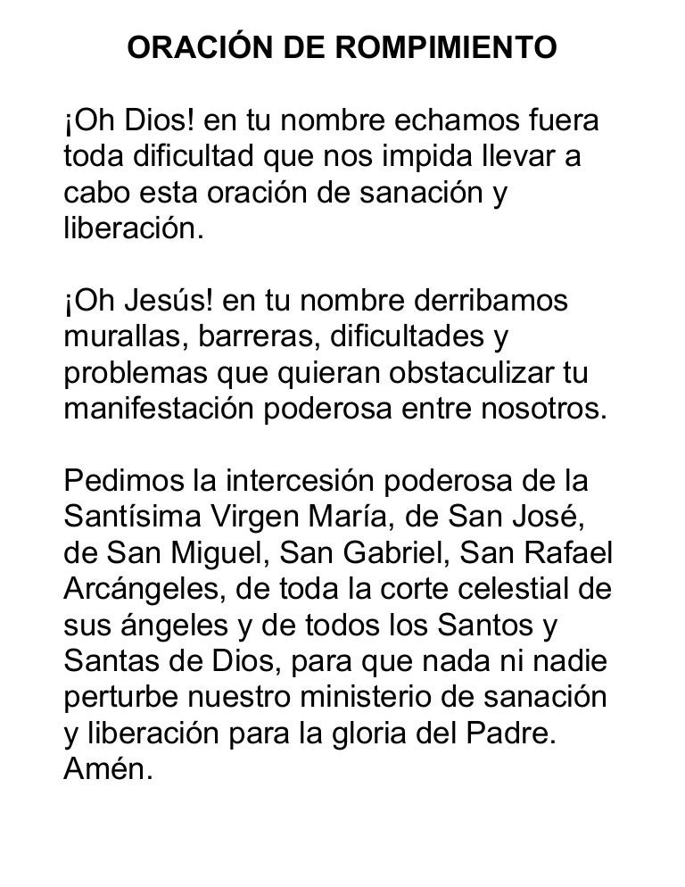 Romper Ataduras Oracion